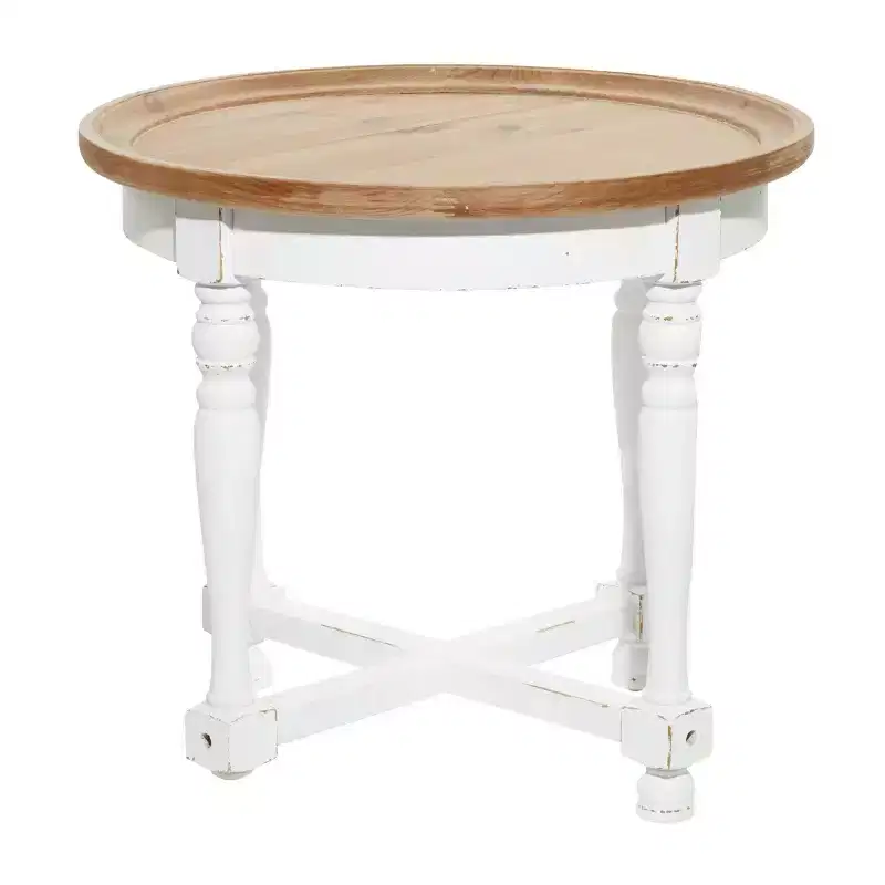 Country Cottage Wood Accent Table White