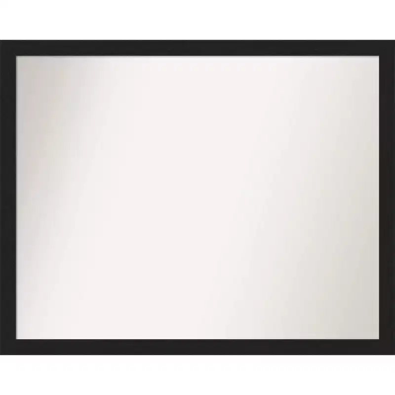 Amanti Art 30" x 24" Non-Beveled Grace Narrow Bathroom Wall Mirror Brushed Metallic Black : Modern Rectangle, Wall Mount