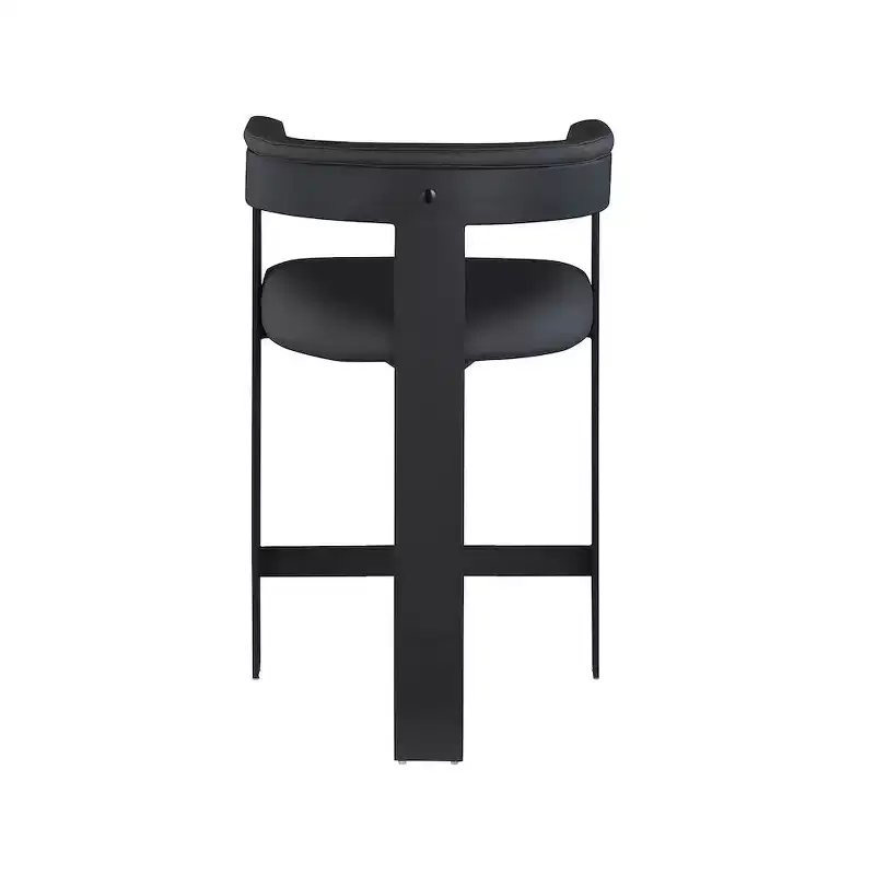 Meridian Furniture,Romeo Black Vegan Leather Counter Stool, Set of 2