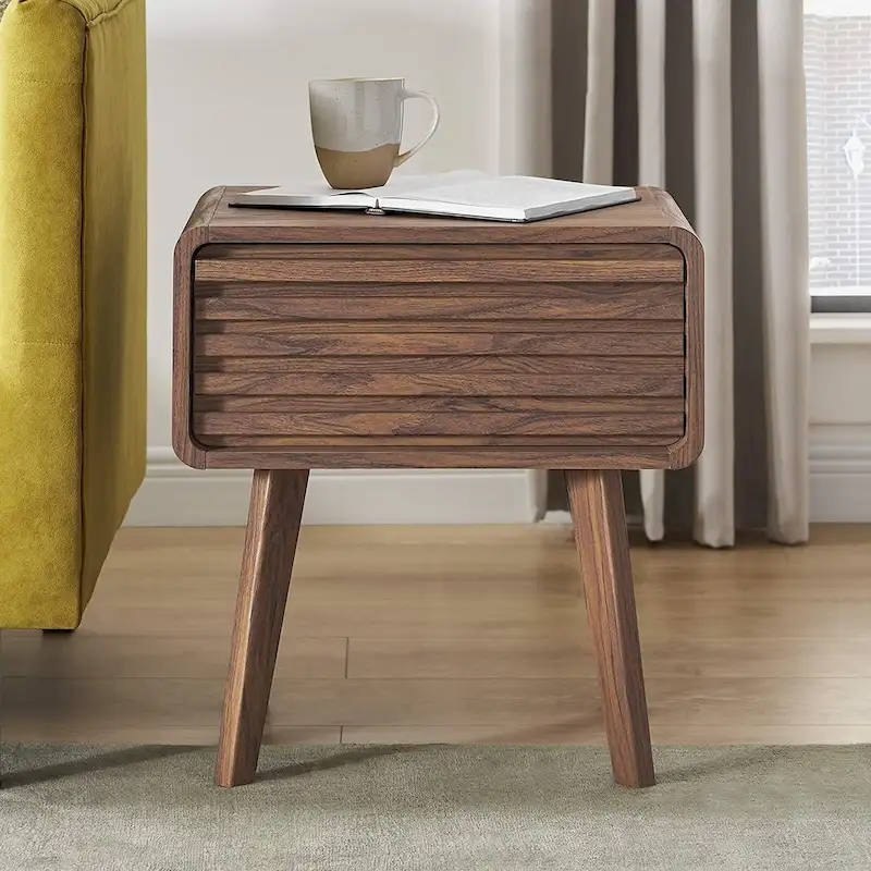 Ensley Night Stand, Side Table, End Table, Mid Century Modern Nightstand, Bedside Tables, Small Nightstand with Drawers