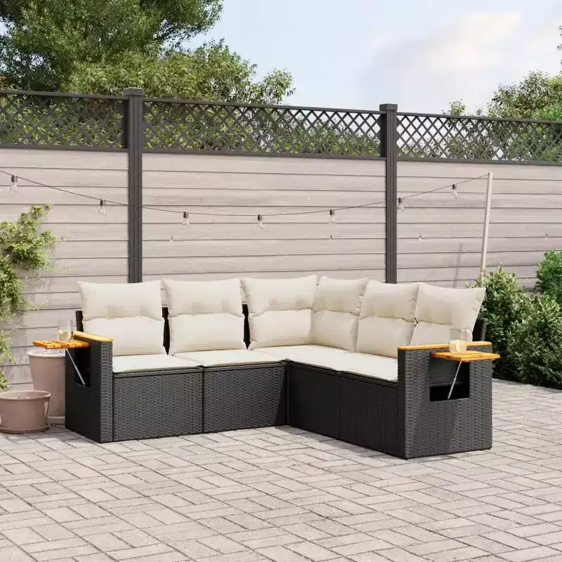 vidaXL Contemporary Outdoor Sofa Set in with Cushions