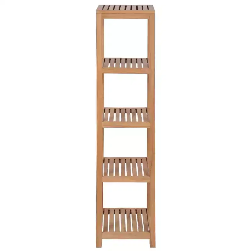 vidaXL Storage Rack Natural Teak Solid Teak Wood Tall Storage Rack