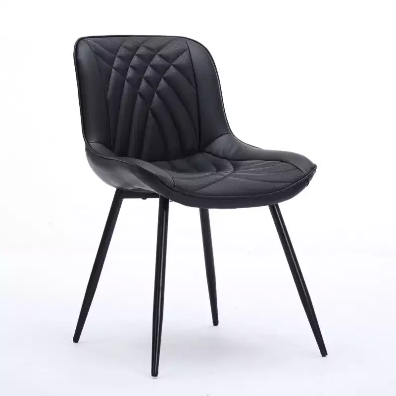 Mid-Century Modern Dining Chairs with Faux Leather Upholstered, Comfortable for Kitchen & Dining Room