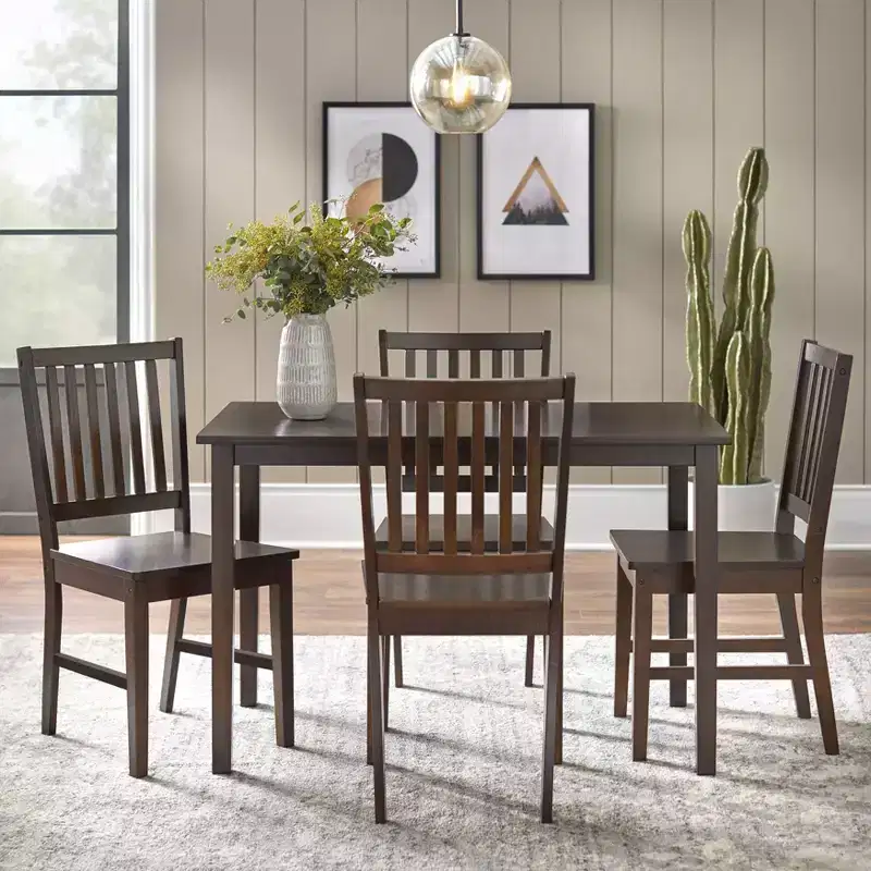 Buylateral 5pc Contemporary Shaker Rectangular Dining Set