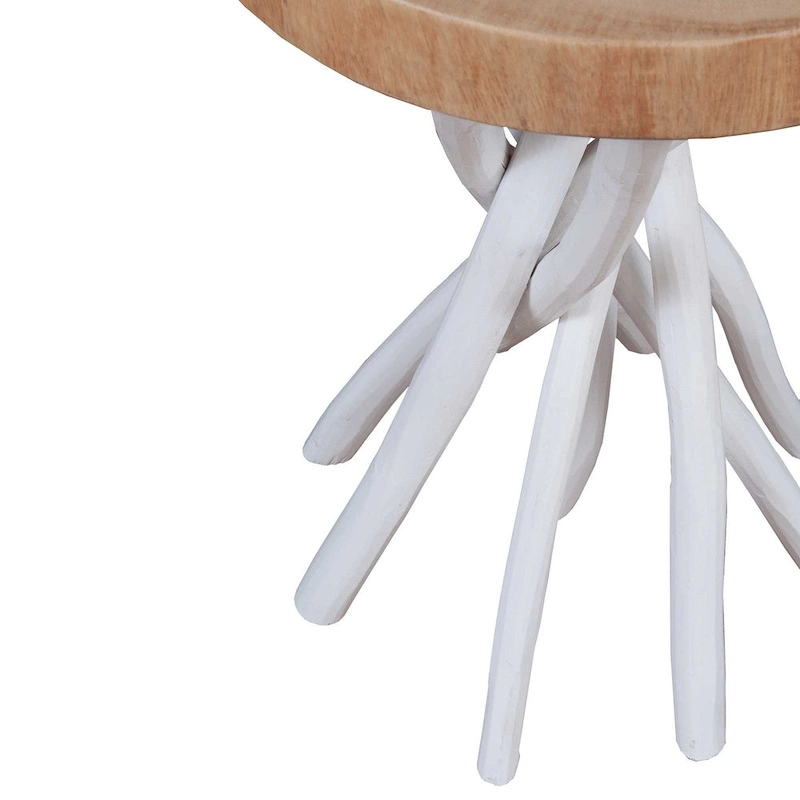 Solid Wood Cross-Cut Accent Table With Branch Base by East at Main - Small