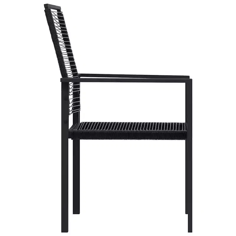 vidaXL Dining Set Black Powder-Coated Steel Large Durable Dining Set