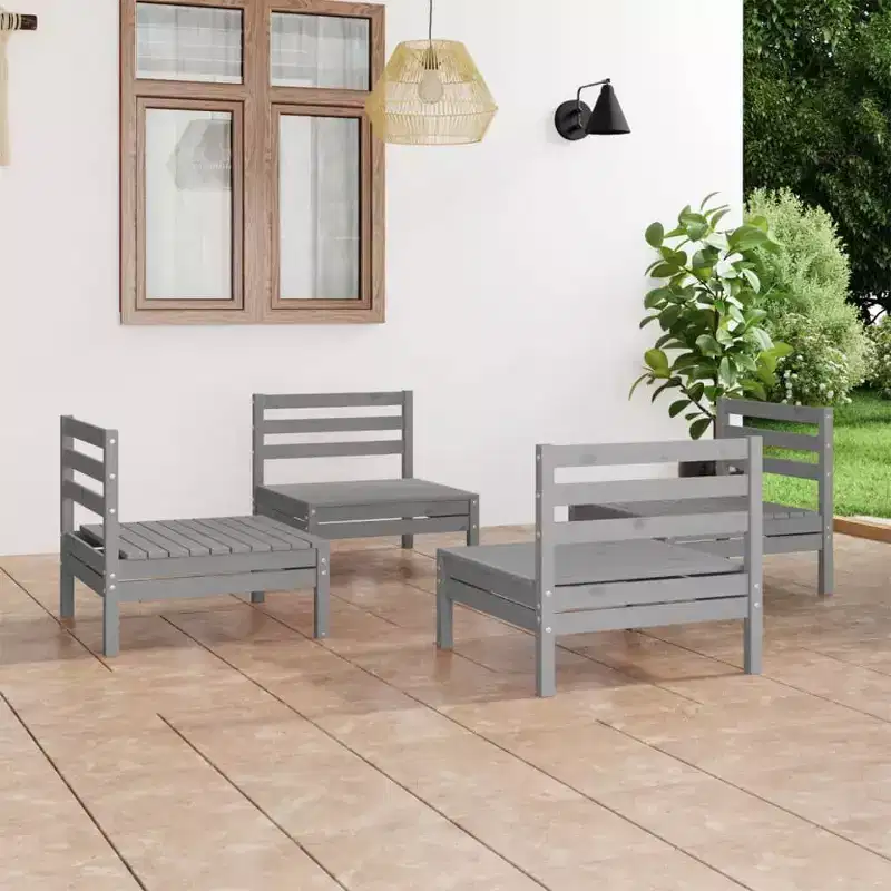 vidaXL Garden Lounge Set Solid Pinewood 4-piece set Seats 4