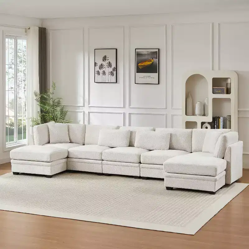 Christopher Knight Home Blair Modern 7 Piece Reversible Upholstered Modular Sectional Sofas with 2 Ottomans