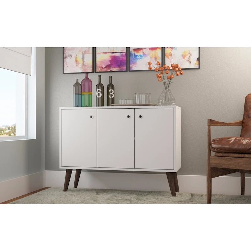 Manhattan Comfort Bromma 35.43 Buffet Stand with 3 Shelves and 3 Doors