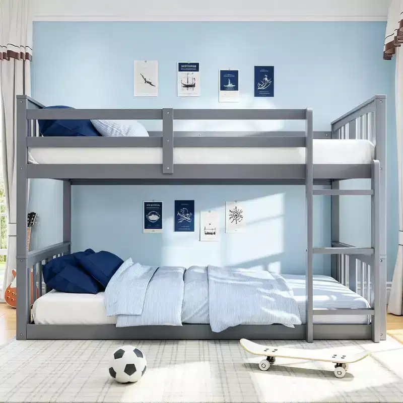 Twin Over Twin Wood Bunk Bed for Kids' Room