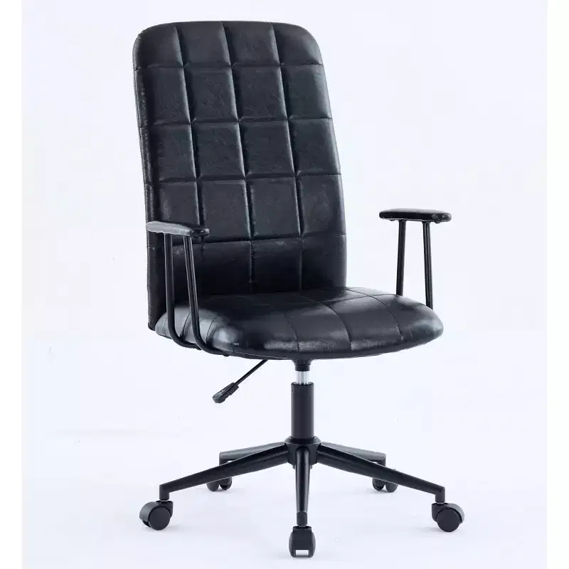 Okak Modern Antique PU leather Office Chair with High Backrest & Wheels,Ergonomic Swivel Task Chair for Home Office,Living Room