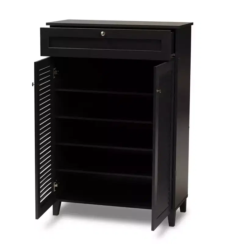 Shelf Wood Shoe Storage Cabinet with Drawer