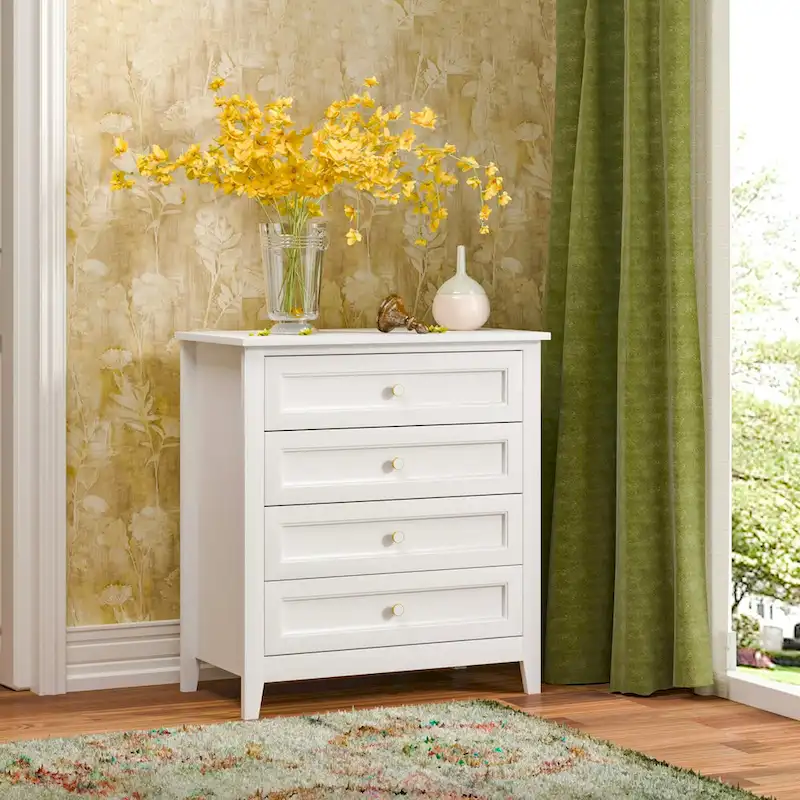 Wood spray-painted drawer dresser