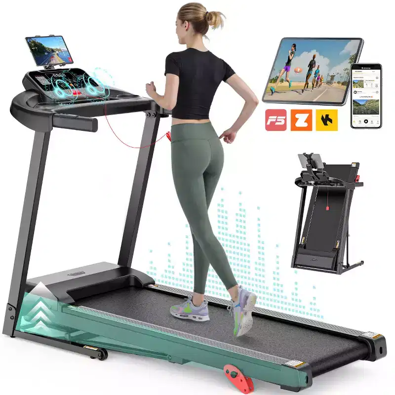 Treadmill on Sale,Treadmills Clearance, Running Treadmills for Home, Wide Folding Treadmill with Handle Bars, Speaker, 300 lb Weight Capacity