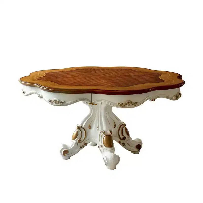 62" Picardy Dining Table Antique Pearl/Cherry Oak Finish - Acme Furniture