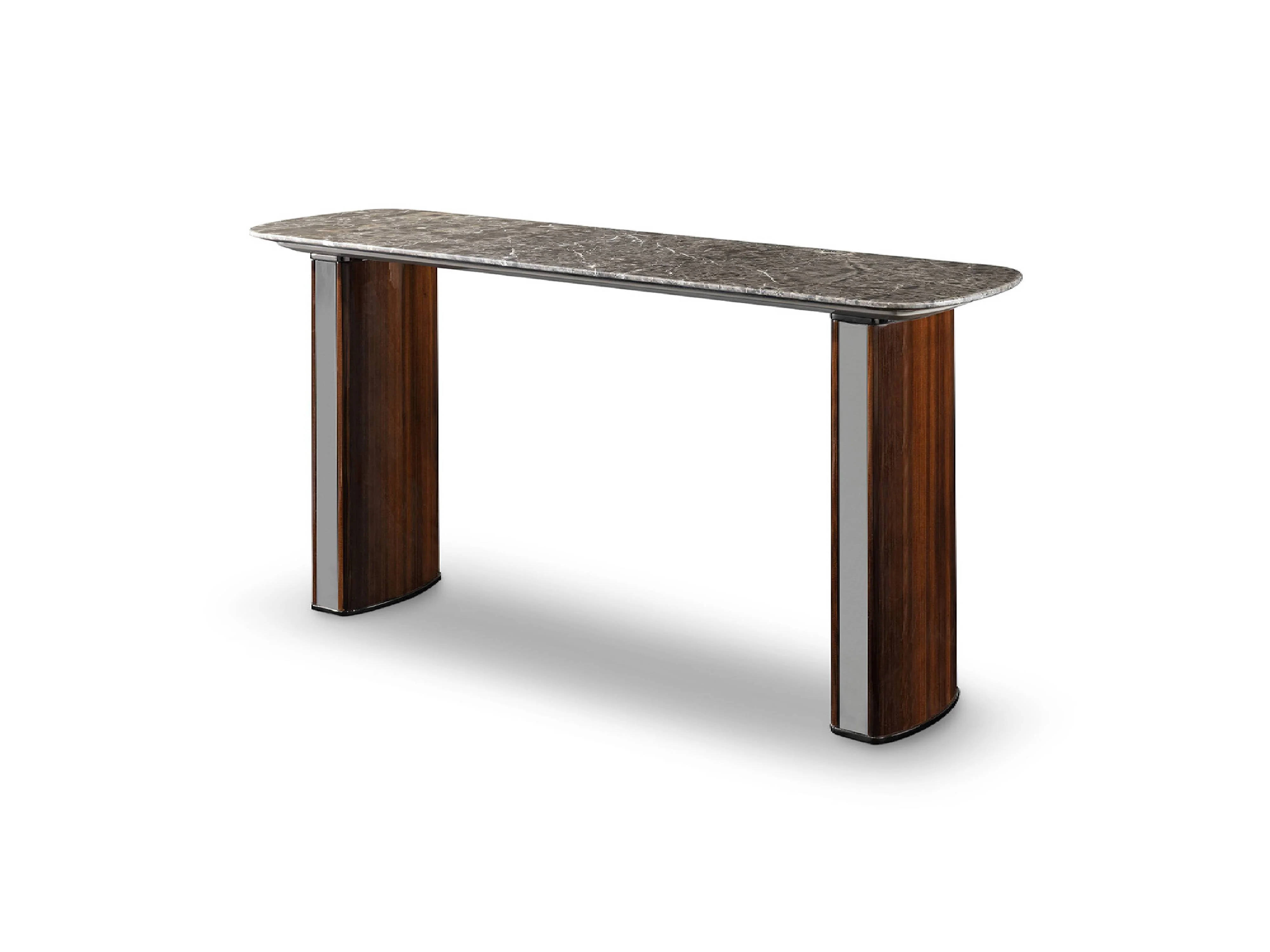Elegant Marble and Wood Sofa Side Table for Living Room
