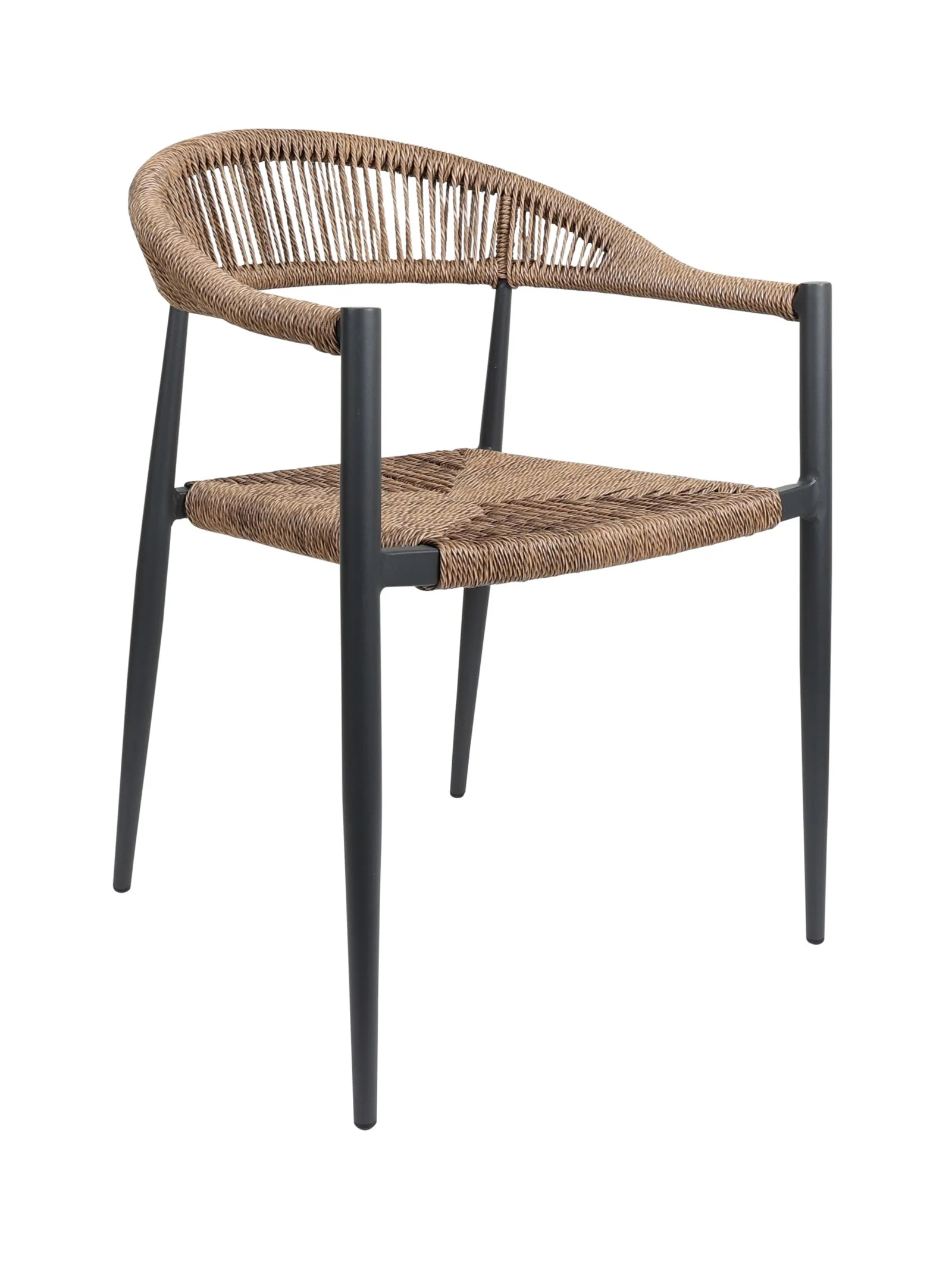 Aluminium Chair with Stackable and Curved Back for Patio