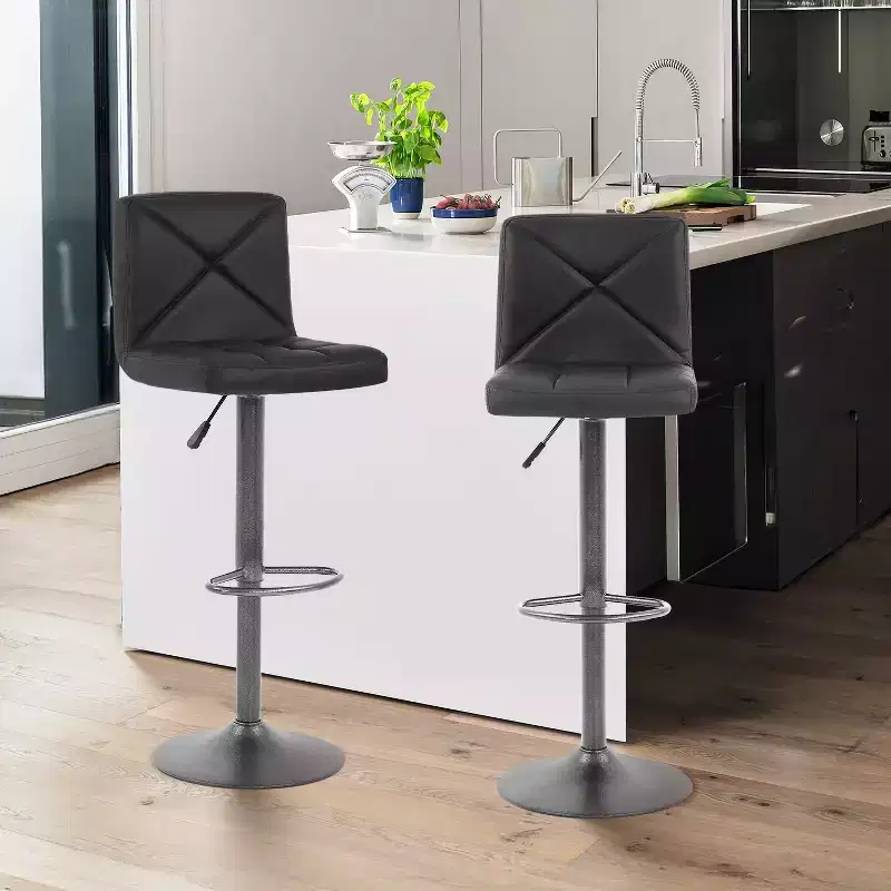 BestMassage Bar Stool Modern Swivel Bar Stools Set of 2 Adjustable Height Counter Stool