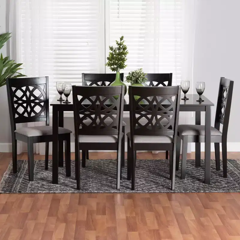 Baxton Studio Abigail Modern Fabric Wood Dining Set