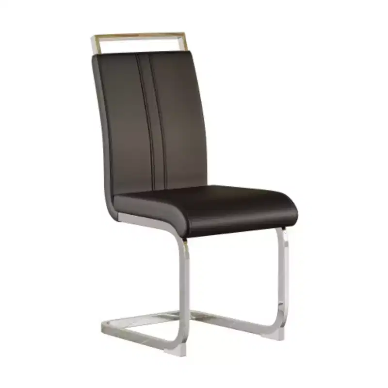 Modern High-Back Dining Chairs with C-Shaped Metal Legs