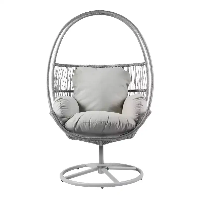 Christopher Knight Home Lina Outdoor Wicker Swivel Lounge Chair, Light Gray