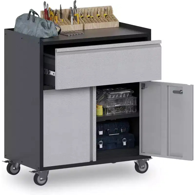 Rolling Tool Cart with Drawer, Heavy Duty Mobile Storage Cabinet for Garage and Workshop