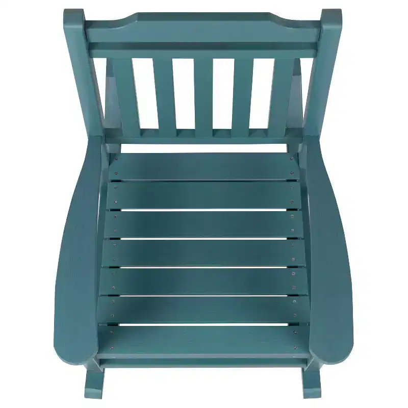 Emma and Oliver All-Weather Rocking Chair in Faux Wood - Patio and Backyard Furniture
