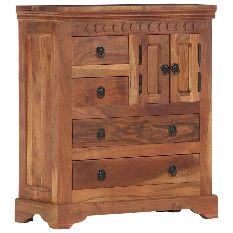 vidaXL Sideboard 24.4x11.8x29.5 Solid Acacia Wood