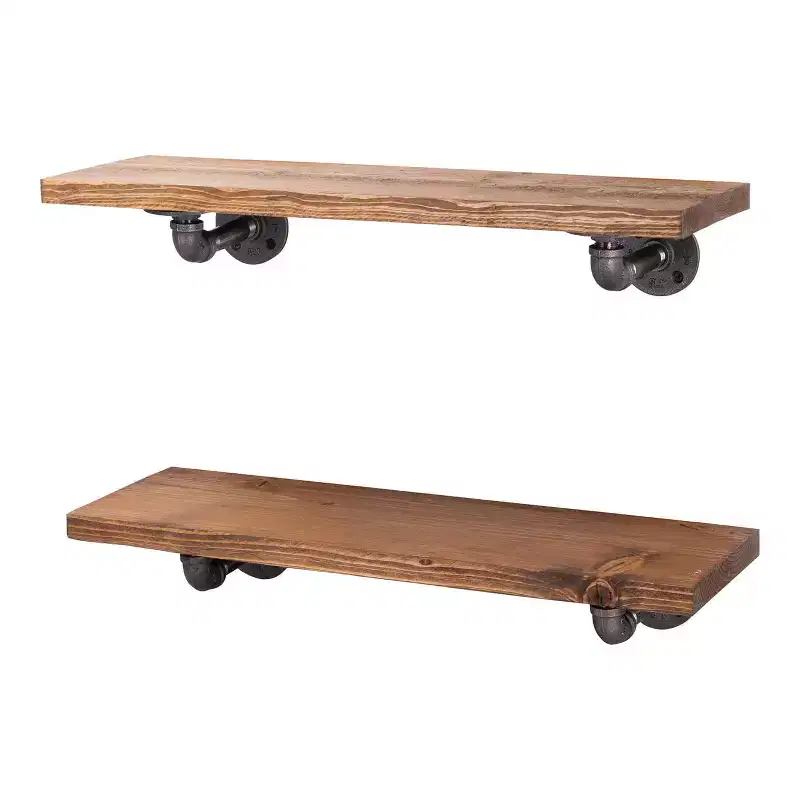 Autumn Brown 24 in. Shelves with L-Shaped Brackets