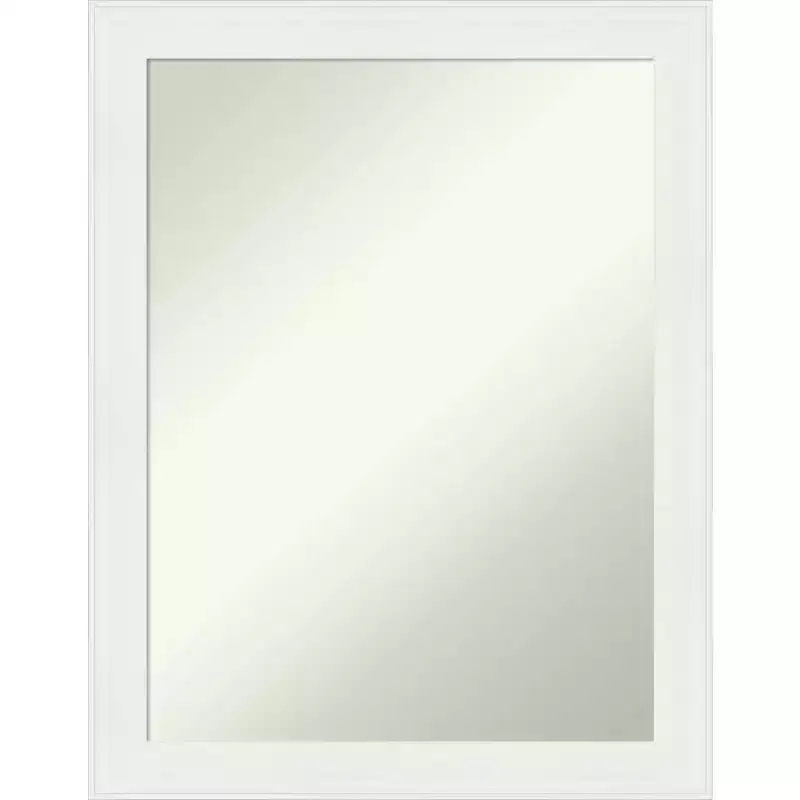 22" x 28" Non-Beveled Vanity White Narrow Wall Mirror