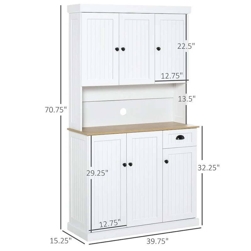 Modern Kitchen Pantry Storage Cabinet with Drawer