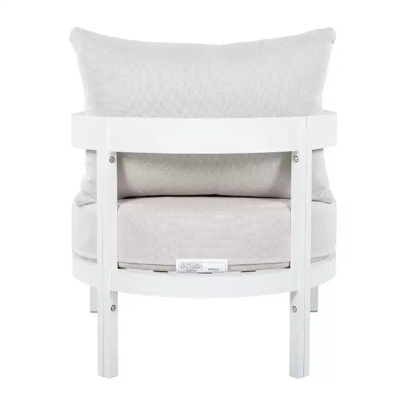 Christopher Knight Home Daniela Modern Aluminium Patio Accent Chairs with Cushion and Curved Backrest (Set of 2)