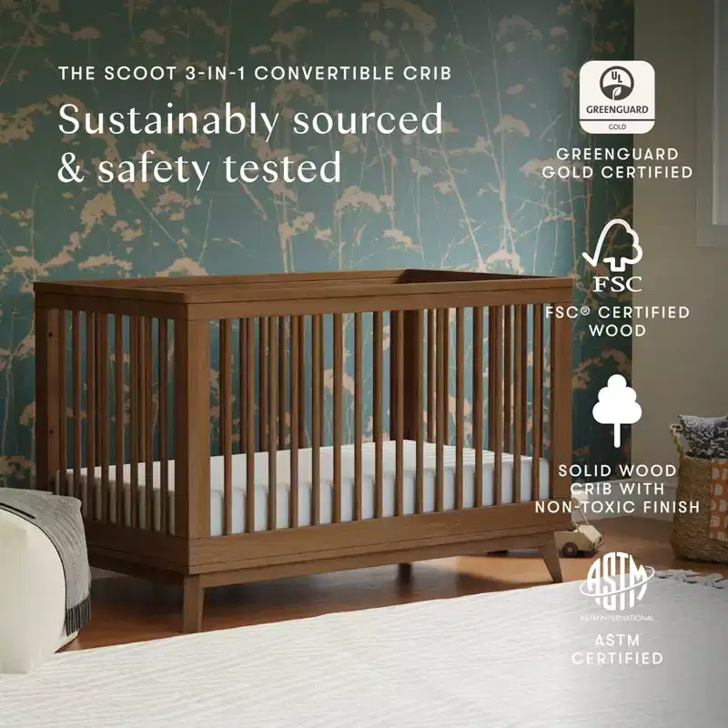 Babyletto Scoot 3-in-1 Convertible Crib with Toddler Bed Conversion Kit