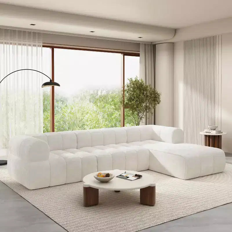 MAYEERTY 122-Inch L-Shaped Sectional Sofa, 2-Piece Fully Assembled, Right-Hand Chaise, High-Density Sponge