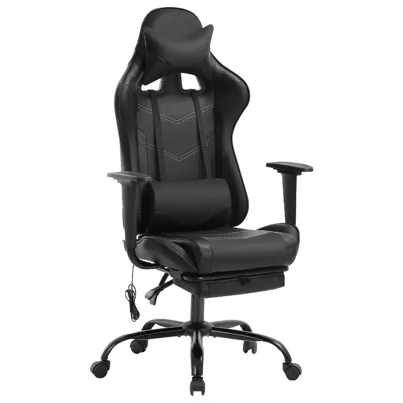 Racing Gaming Chair Office Massage Chair with Massage Function Lumbar Support PU Leather for Adult