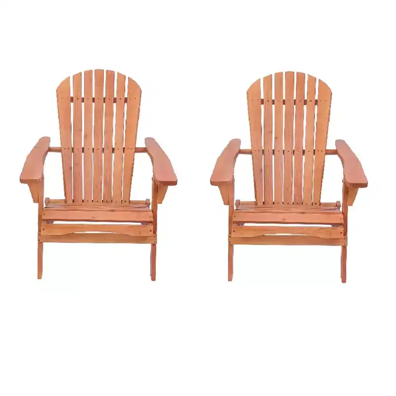 Grand Collection Folding Large Size Adirondack Chair Pine Wood, Walnut