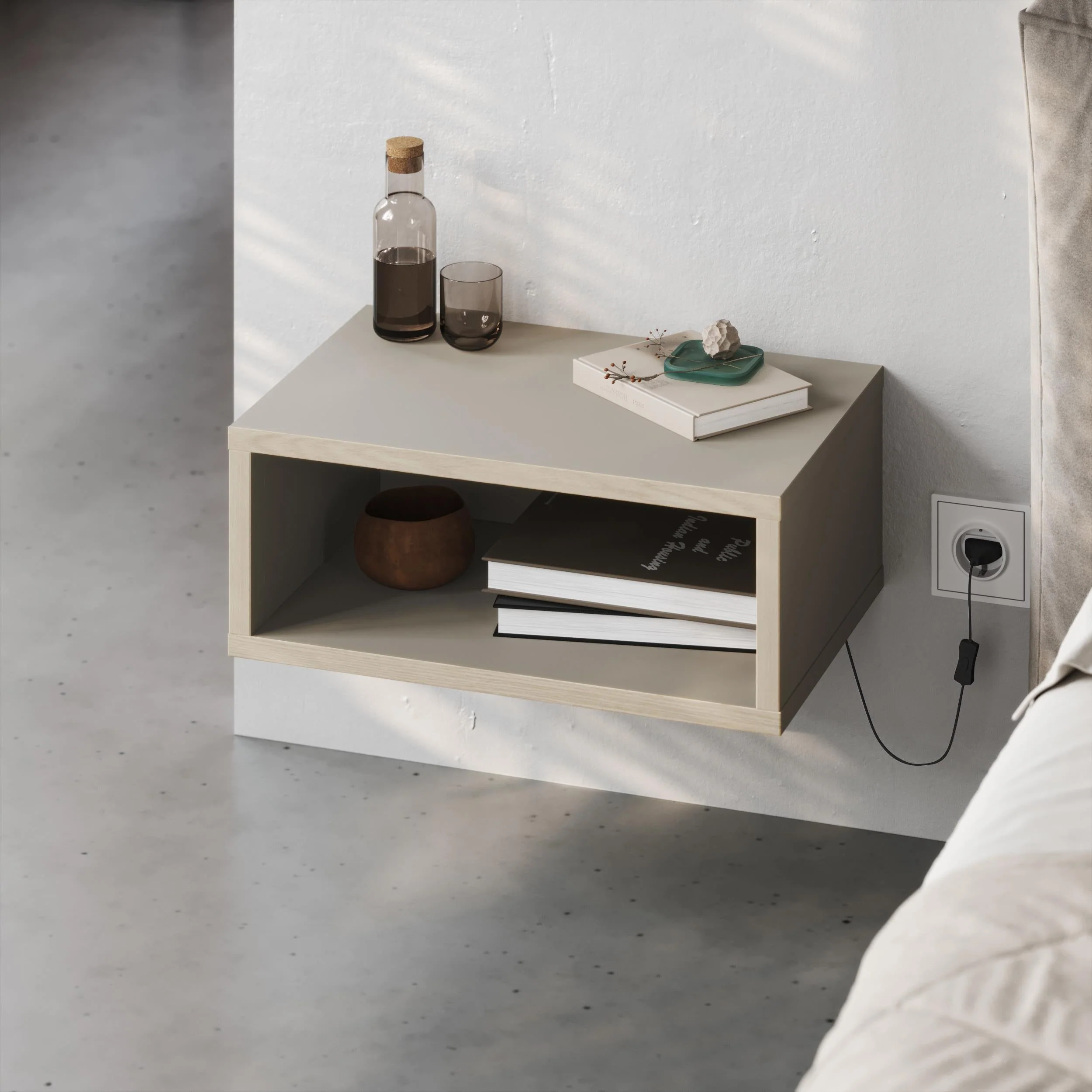Wall Mounted Bedside Table – Floating Nightstand – Modern Design