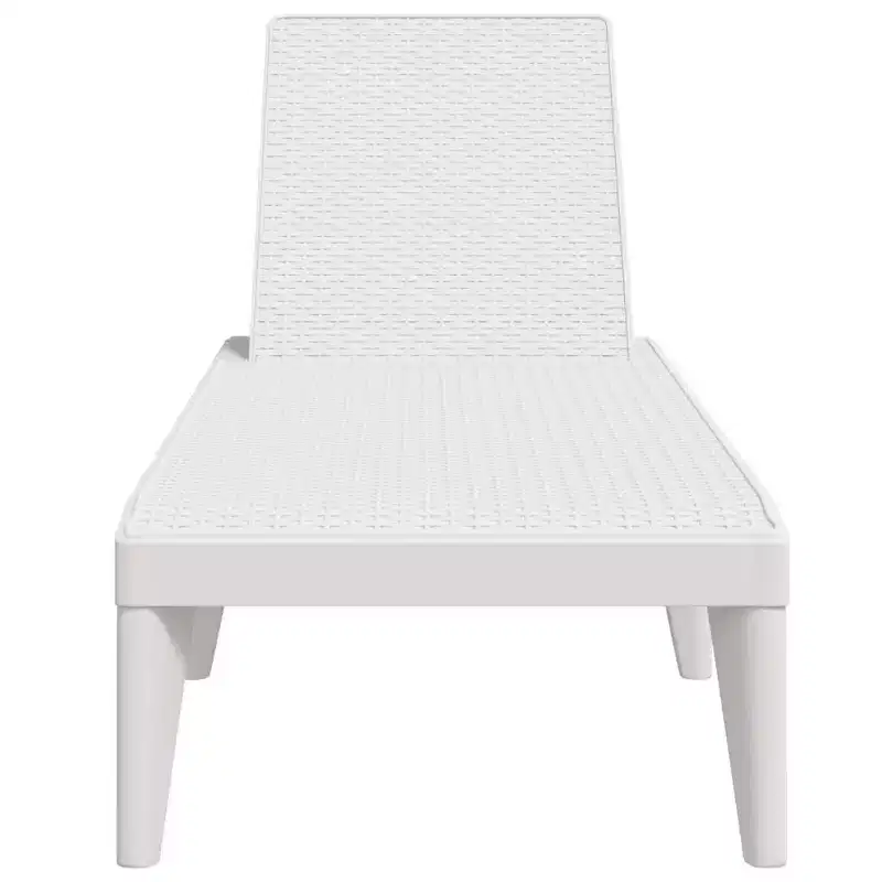 vidaXL Sun Lounger White Polypropylene Medium Multi-Position Backrest