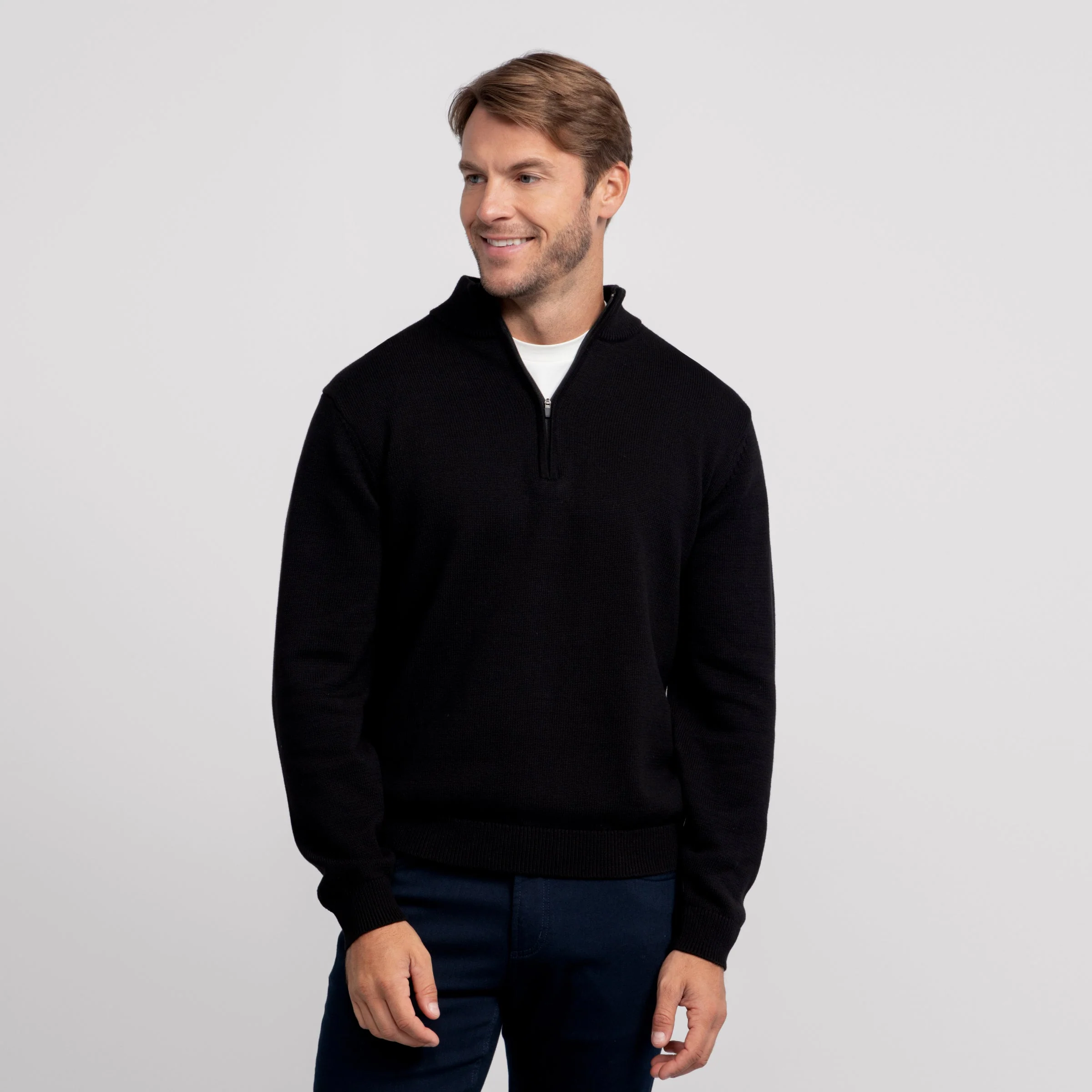 Quarter-Zip Sweater - True Black