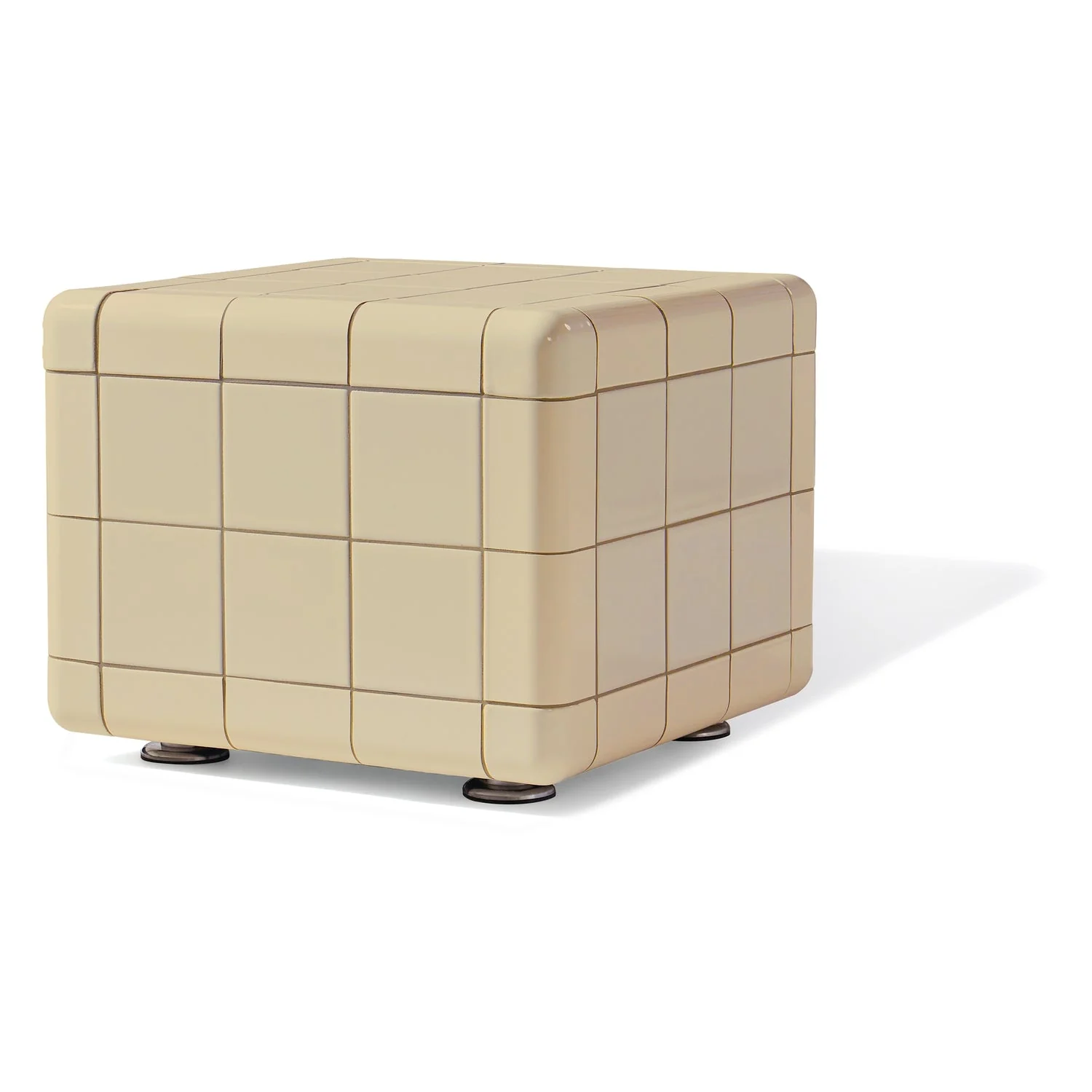 Contemporary Tiled Gloss Side Table with Architectural Clean Lines for Living Rooms