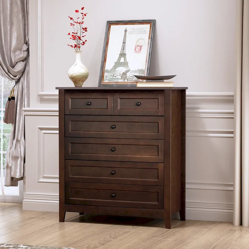 Wood spray-painted drawer dresser