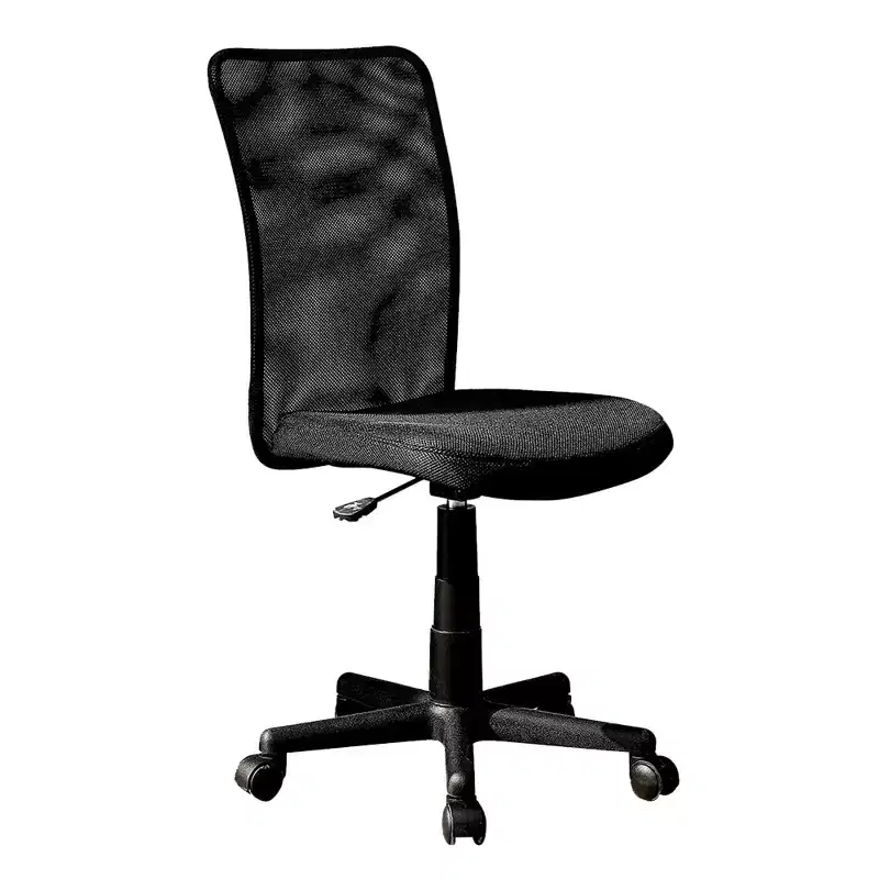 Armless Mesh Desk Chair with Adjustable Height and Wheels – 34.5