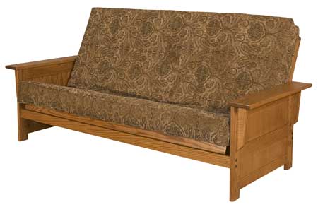 Solid Wood Queen Size Futon Sofa with Deluxe Mattress