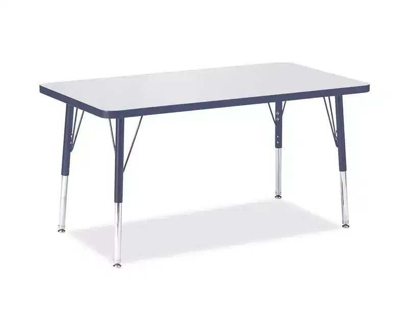 Berries Elementary Height Color Top Rectangle Table (24 x 36) in Blue