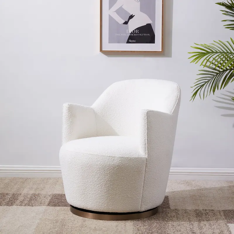 SAFAVIEH Couture Nver Swivel Accent Chair - 26 In. W x 32 In. D x 31 In. H - 26Wx32Dx31H