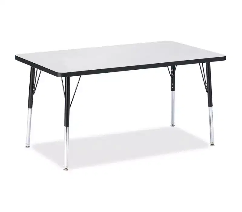 Jonti-Craft Berries Adult Height Color Edge Rectangle Table (30 x 48) in Black