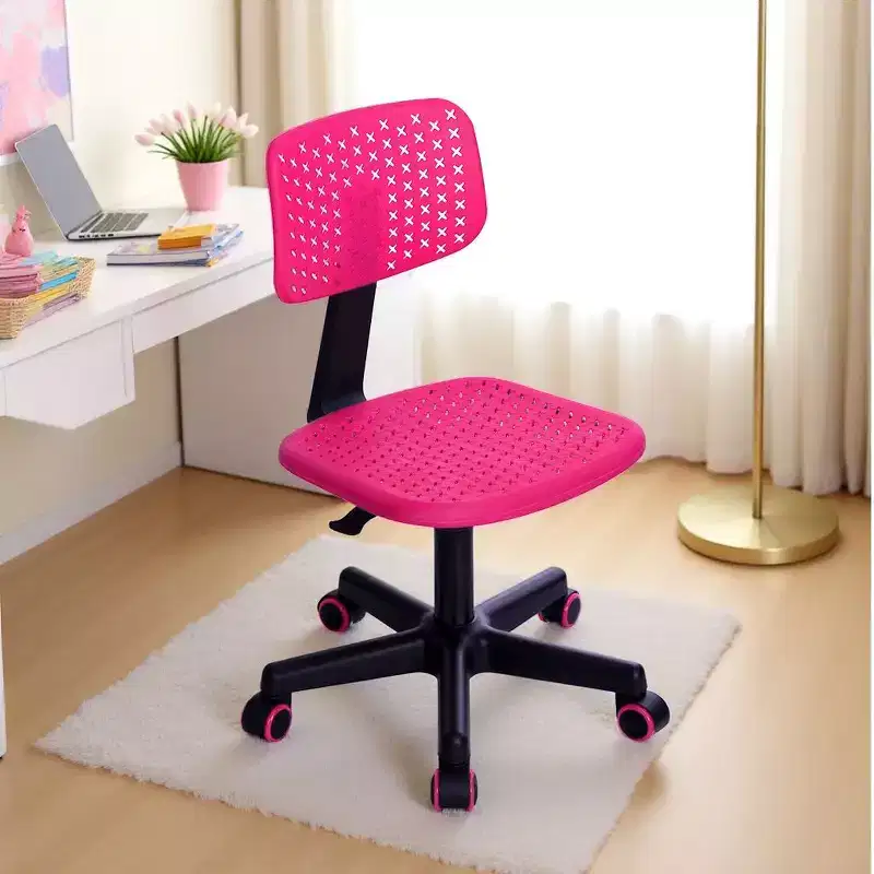Adjustable Swivel Study Chair for Kids, Dorm & Home Office, Pink