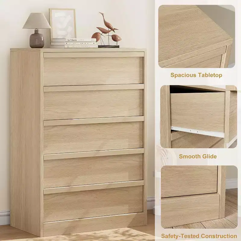 COZONY 5/7 Drawer Dresser for Bedroom, Modern Tall Chest of Drawers with Large Storage, Wooden Organizer for Living Room, Nursery, Entryway