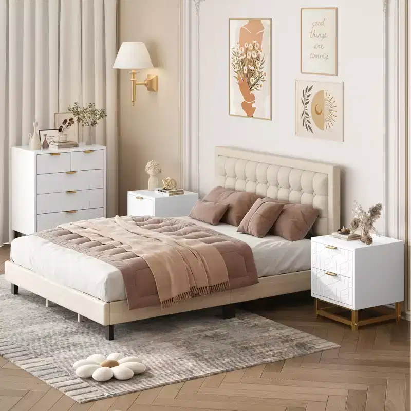 COZONY Modern 5-Drawer Dresser with Metal Legs, Wide Storage Chest Organizer for Bedroom, Living Room & Entryway