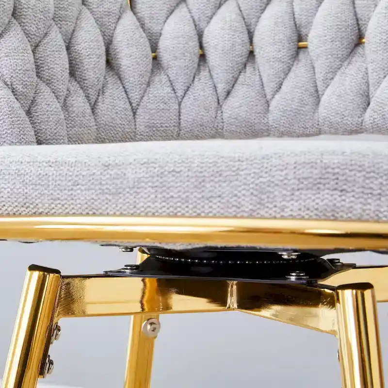 A Set of 4 Rotating Bar Stools, Equipped with Breathable Linen Cushions - Suitable for The Height of The Kitchen Island
